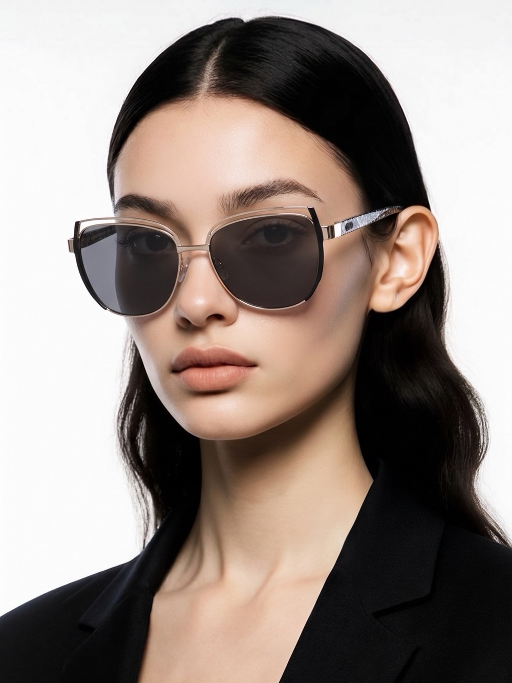 New BEBE Sunglasses 7249 710 Black with Gold with BB case